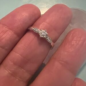 SOLD***Firm***Vintage Genuine Diamond DR 925 Sterling Silver Ring